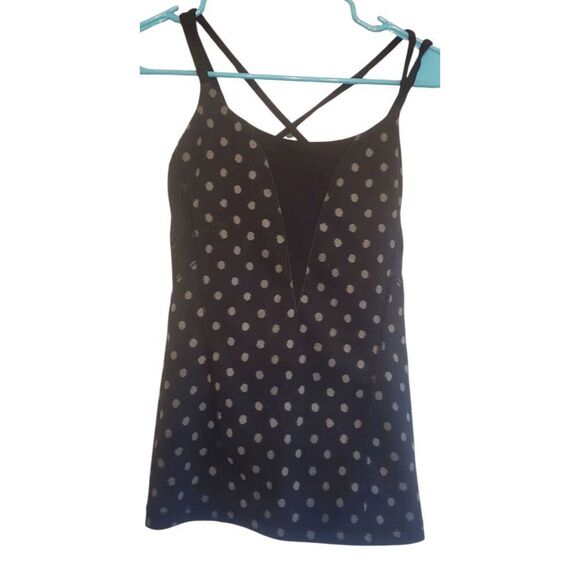 LULULEMON ATHLETICA Exquisite Tank in Ghost Dot Black Slate/Black Size 4 - Picture 3 of 4